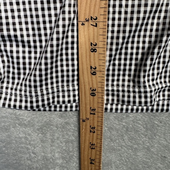 Collars & Co Polo Shirt Mens 2XL Black White Gingham Dress‎ Collar Short Sleeve - Picture 7 of 9